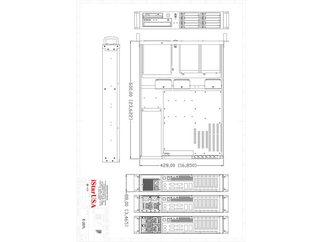 iStarUSA E-207L 2U E-ATX 7 x 3.5" Bays Rackmount Chassis