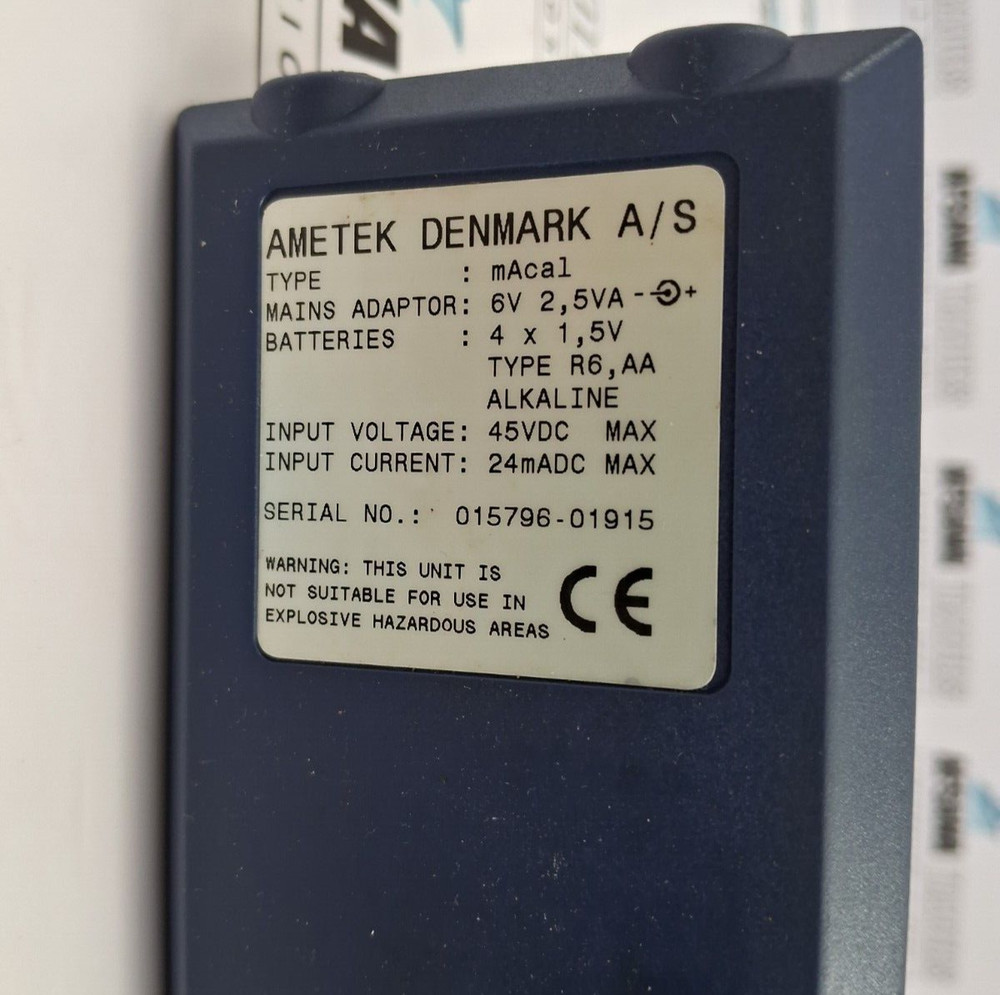 Ametek Denmark a/s mAcal Loop Calibrator 45Vdc 24mADC
