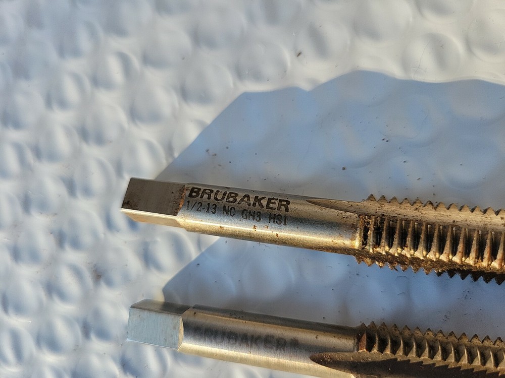 2 NOS Brubaker Threading Hand Tap 1/2-13 NC GH3 HSI