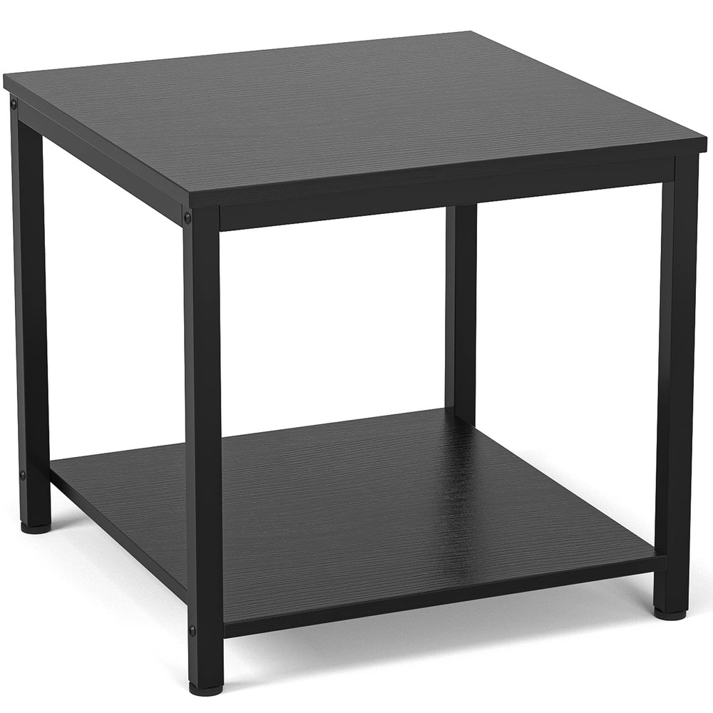 Side Table 20 Inch Square, 2-Tier Coffee Tea End Table Nightstands for Sofa C...