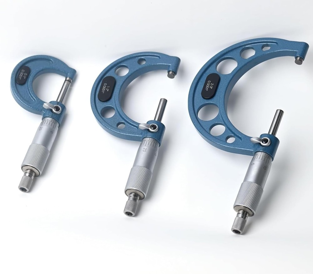 6PCS Outside Micrometer, 6” Micrometer Set, High Precision 0.0001” 0-1"/1-2"/...