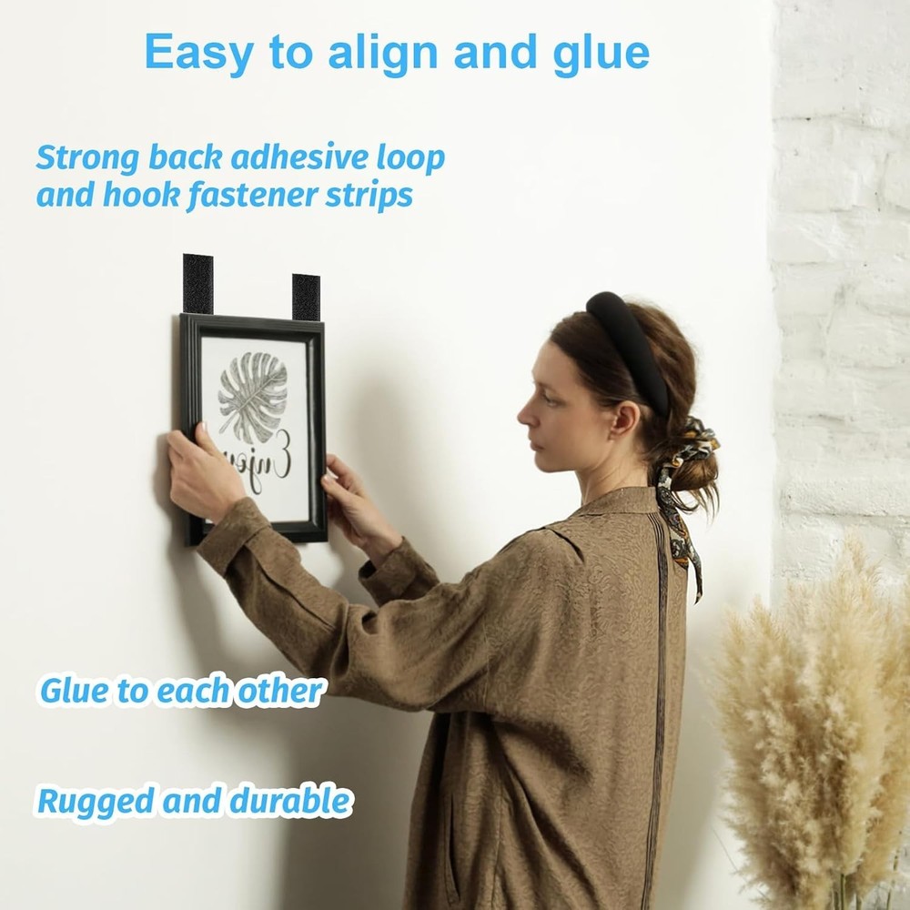 32 Sets 1X4 Inch Hook and Loop Strips with Adhesive, Strong Sticky Back, Heavy