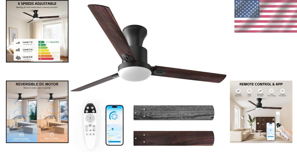Indoor/Outdoor Ceiling Fan with Smart App & Memory Light