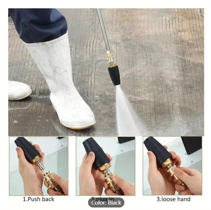 2.5GPM High Pressure Washer Rotating Turbo Nozzle Spray Tip 4000PSI 1/4" Quick