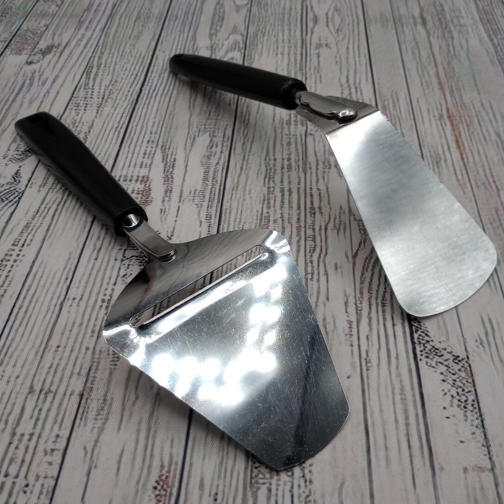 Ekco Small Server Spatula & Cheese Plane Slicer Cutter Black Plastic Handle