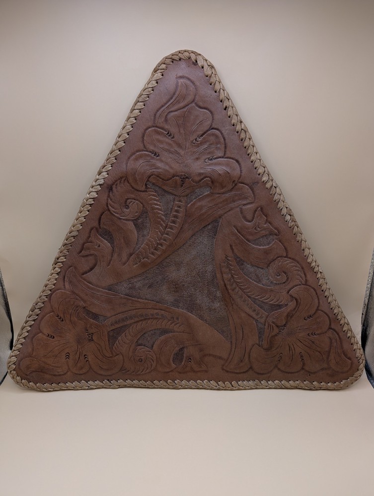Vintage Hand tooled Leather Tripod Saddle