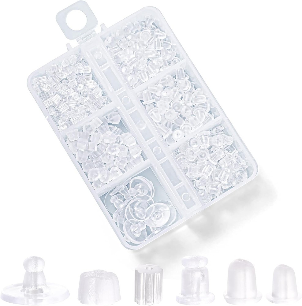 600 Pcs Silicone Earring Backs – 6 Styles Soft Hypoallergenic for Studs