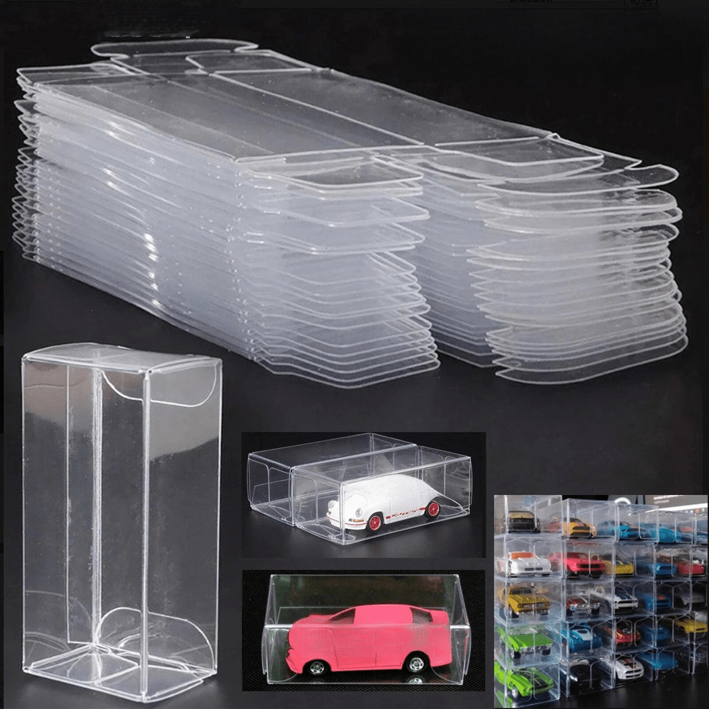 100PCS Model Car Clear Storage Box For Hot Whee~ 1/64 Model Car Display Case