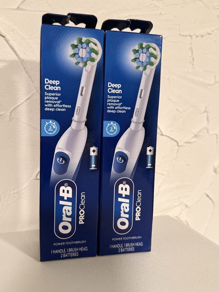 Oral-B PROClean Electric Toothbrush Deep Clean Timer 2 Pack White/Blue