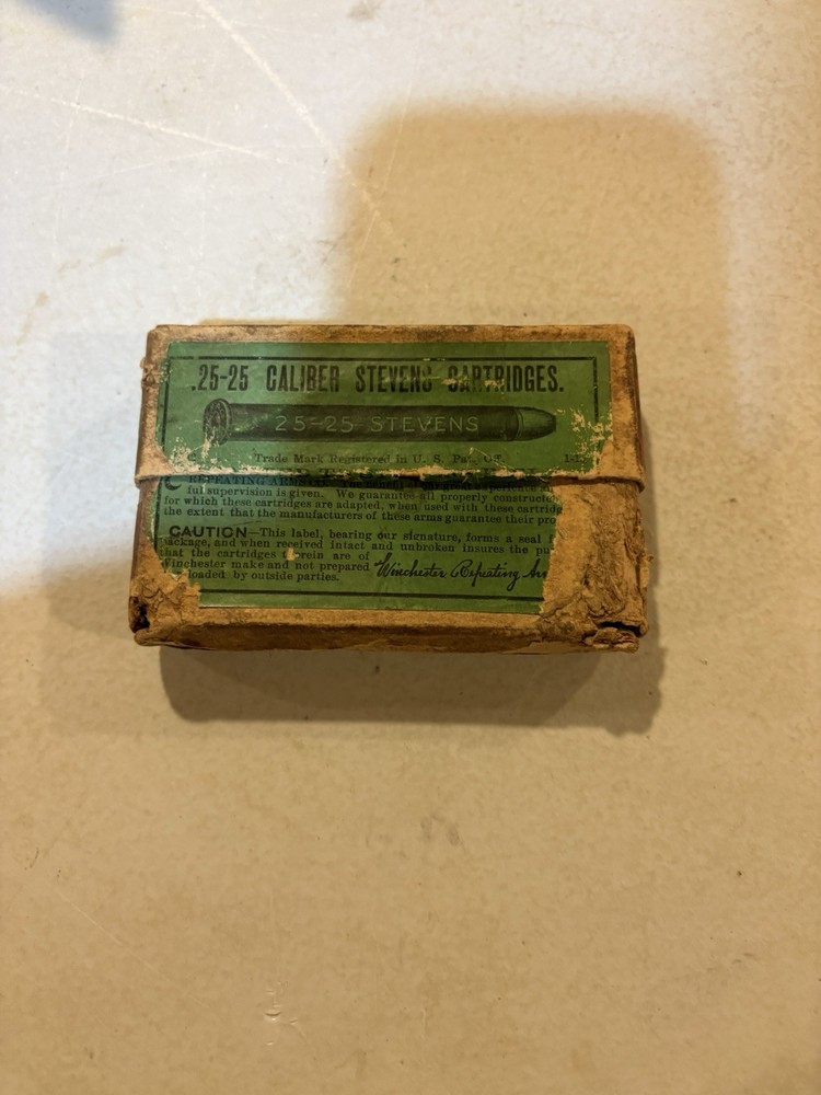 Vintage Winchester  25-25 Stevens Empty Shell Box Scarce