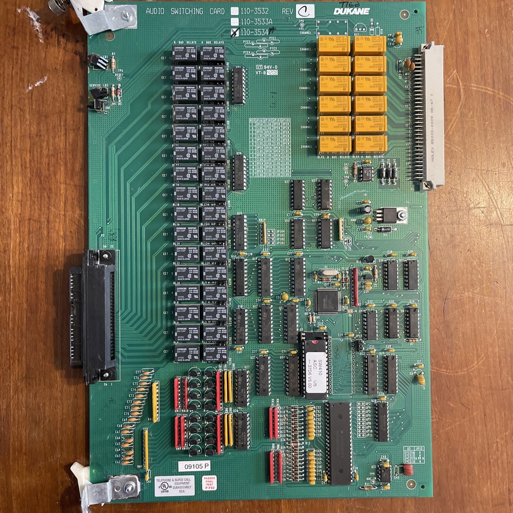 Dukane 110-3534 Rev C Audio Switching Card for a StarCall Intercom System