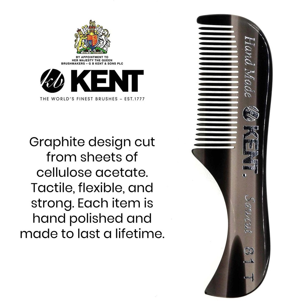 2.75" Handmade Fine Tooth Beard and Mustache Comb