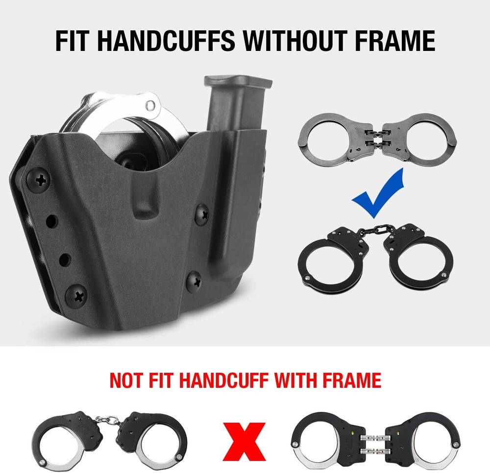 Kydex Handcuff Holster with 9/.40 Double Stack Holder Combo Kydex Handcuff Case