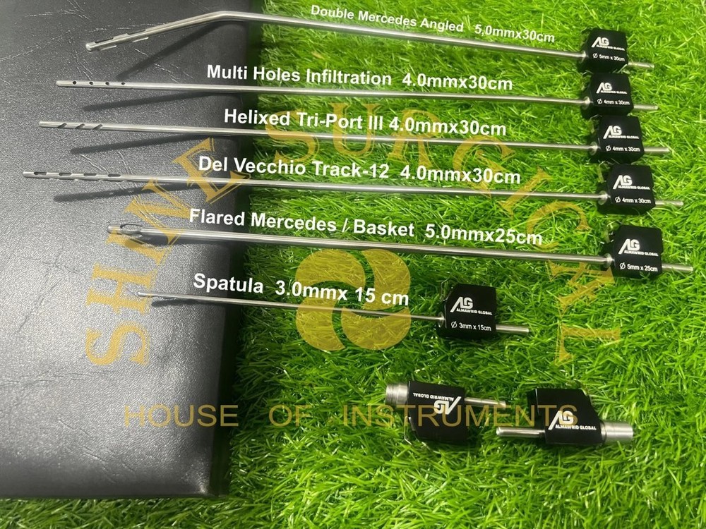 8Pcs MicroAire Type Pal Reusable Cannulas  Liposuction Cannulas