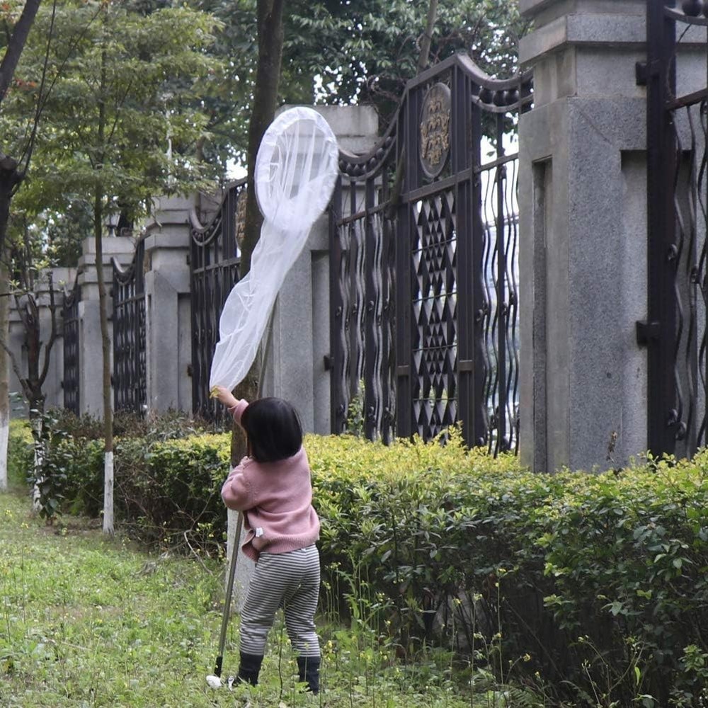 Durable Telescopic Butterfly Catching Net - 12" Ring, Portable and Foldable