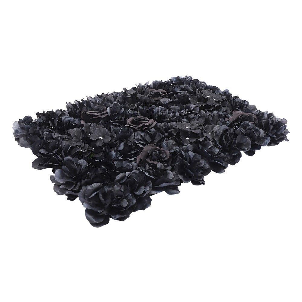 6PCS Black Artificial Flower Wall Panels 60×40cm for Elegant Decor