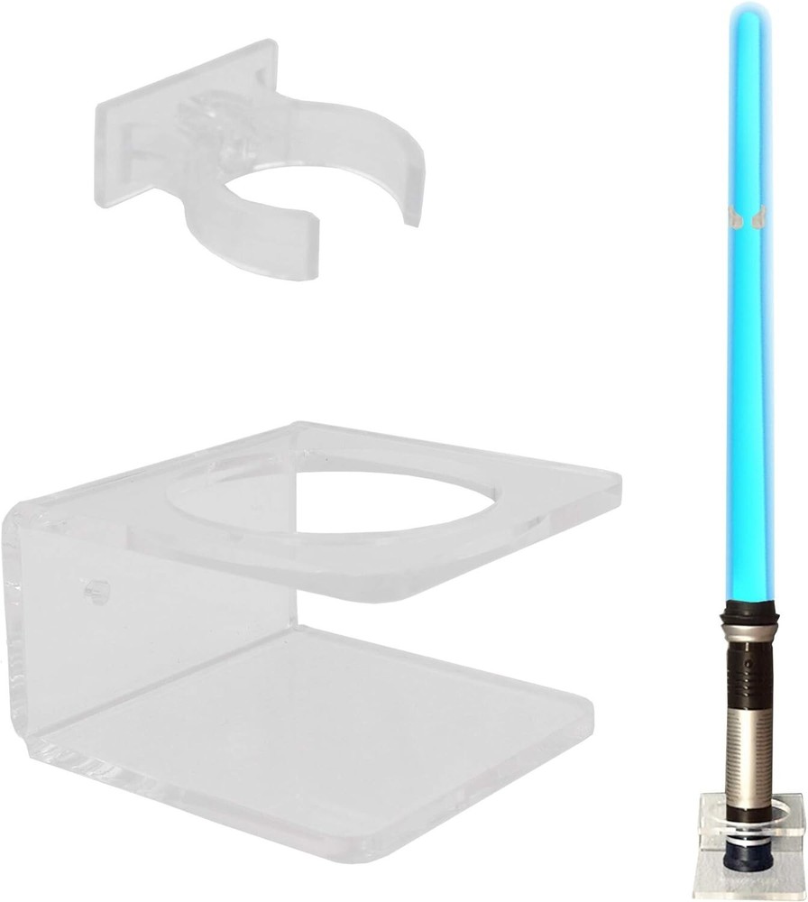 Premium Clear Wall Rack for Lightsaber Display - Includes Installation Hardware