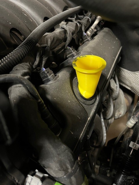 L8T GAS 6.6L Oil Funnel Adapter/Holder - GM, HD, Silverado, Sierra, 2020-2026