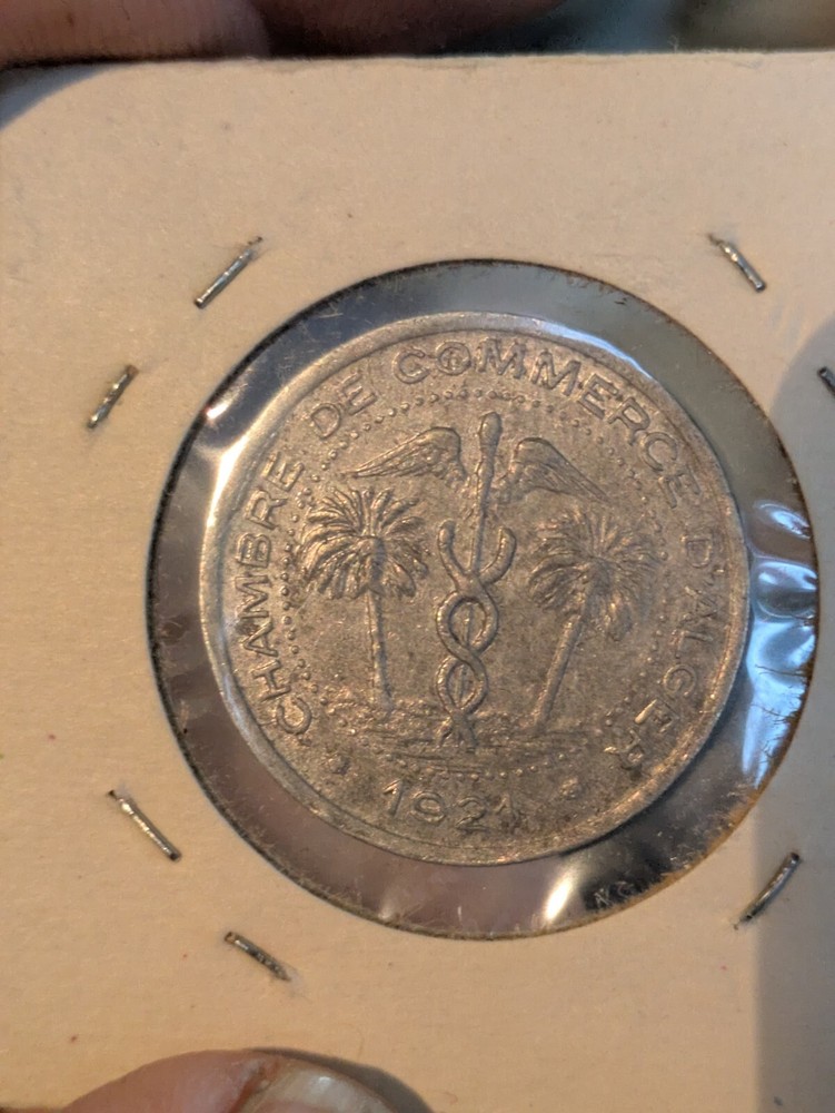 1921 Algeria Algers 5 Cent Token High Grade