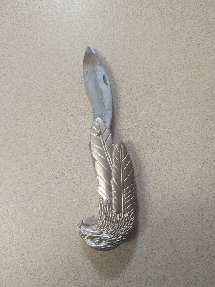 American Eagle Design Knife with Acid Etch Blade Used