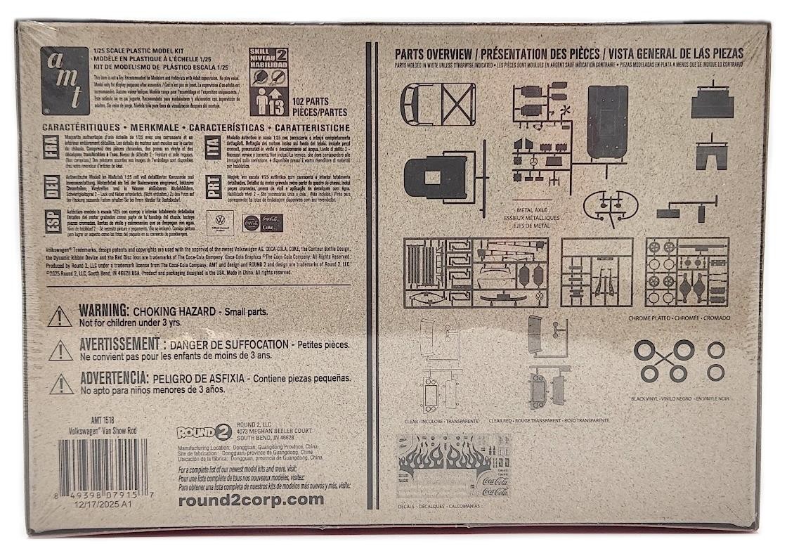 New AMT 1:25 Scale Volkswagen Van Show Rod Coca-Cola Model Kit AMT1518