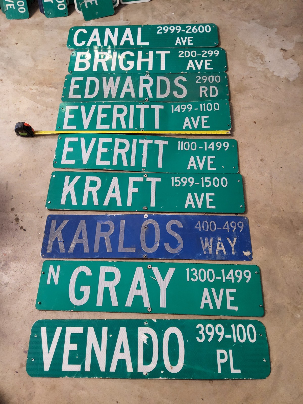 Street name signs pICK ONE. Approximately 36 inch in length