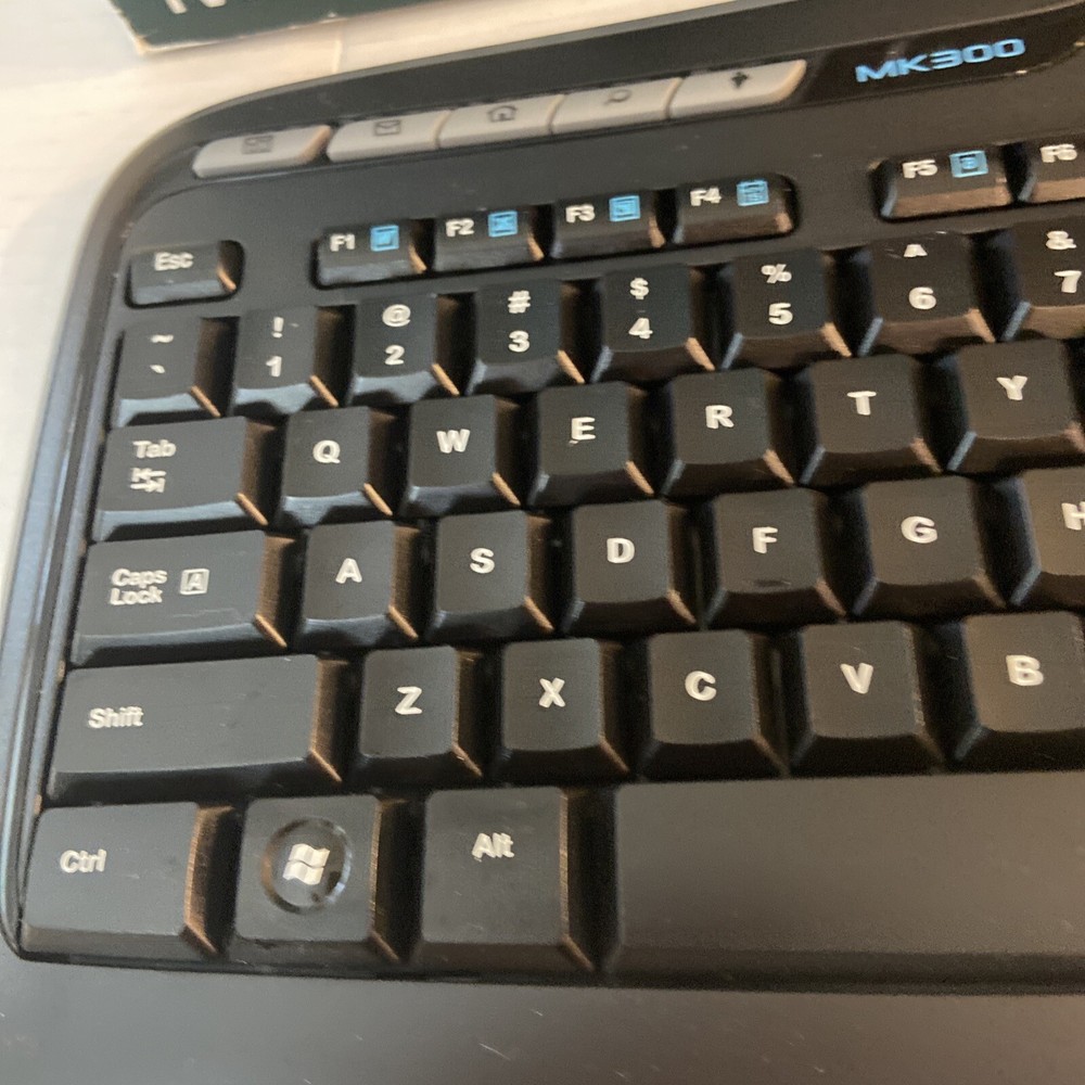 Logitech MK300 Wireless Desktop Keyboard Mouse Receiver Tested Working/ Computer