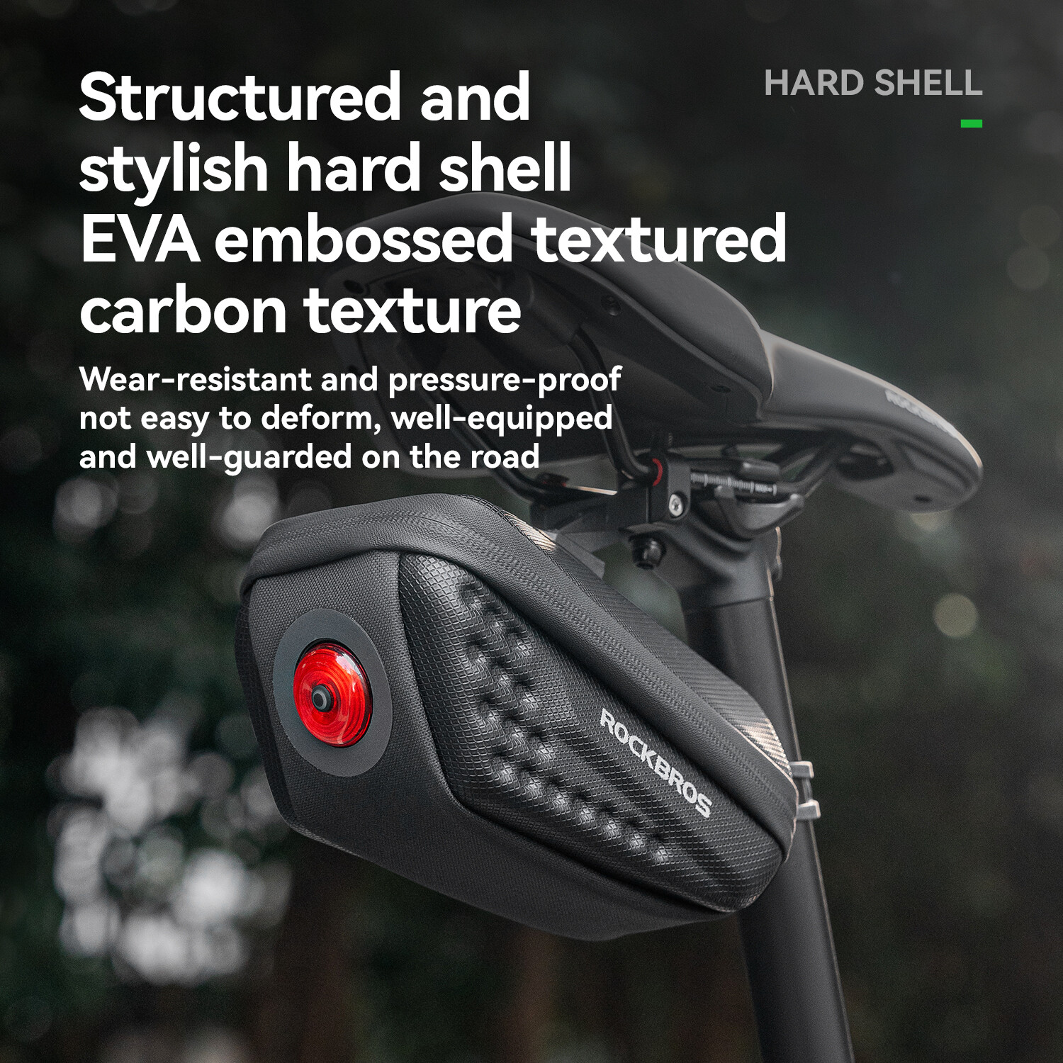 ROCKBROS Bicycle Rear Seat Saddle Bag Waterpoof Cycling Seat Bag With Taillight