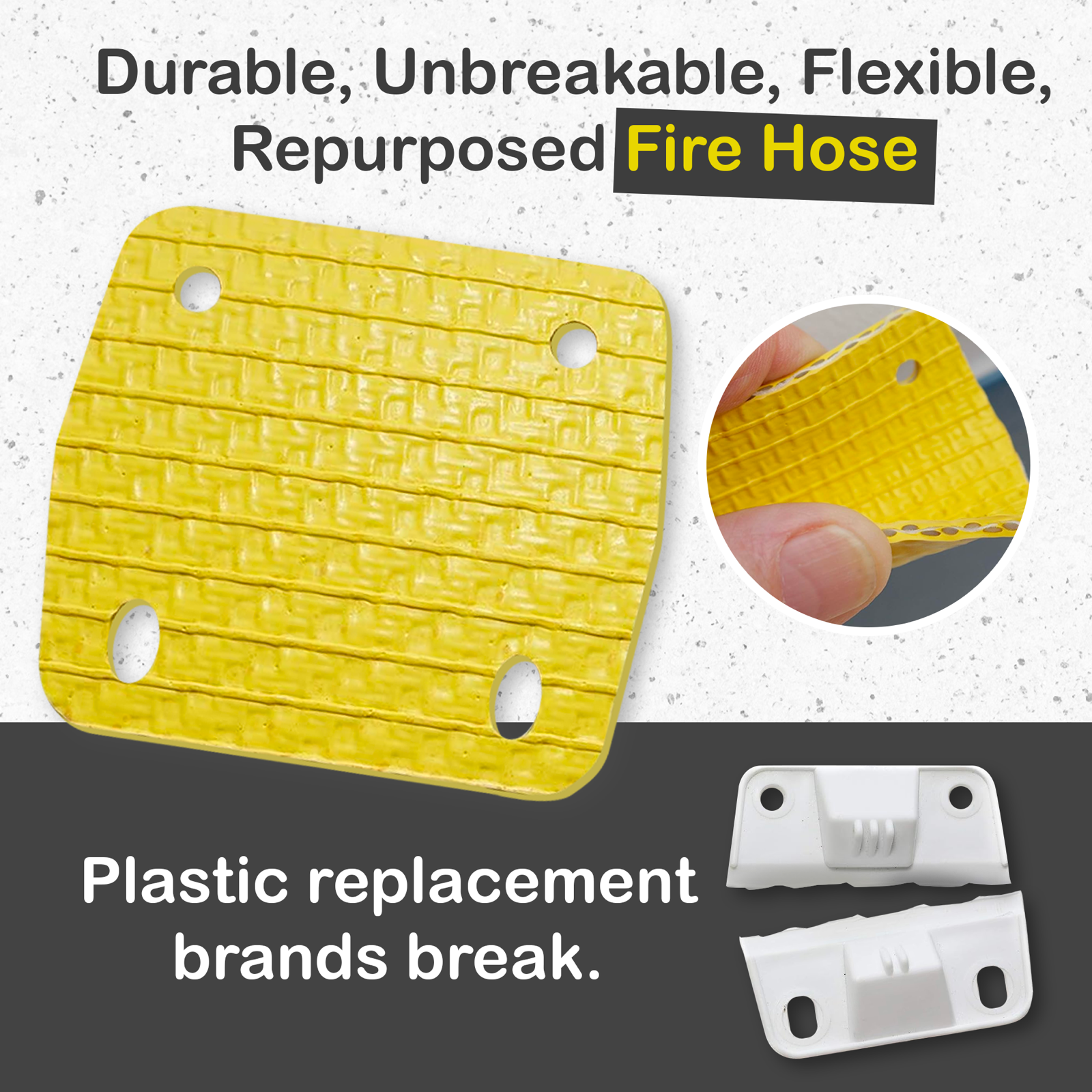 Coleman Cooler Replacement Hinges (2 or 3) & Lid Straps - Repurposed Fire Hose