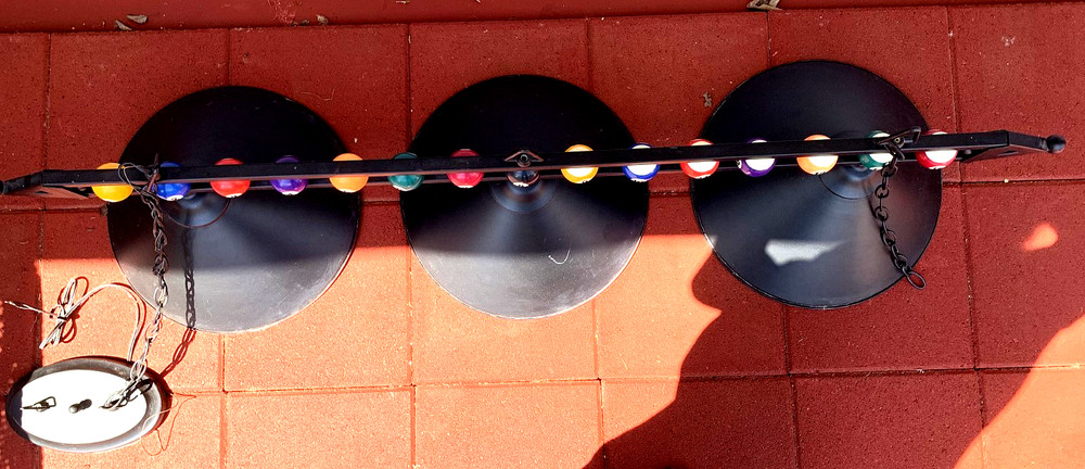 Billiard Pool Table Hangs Pool Table Light, Black Matte Metal Shades + Clock