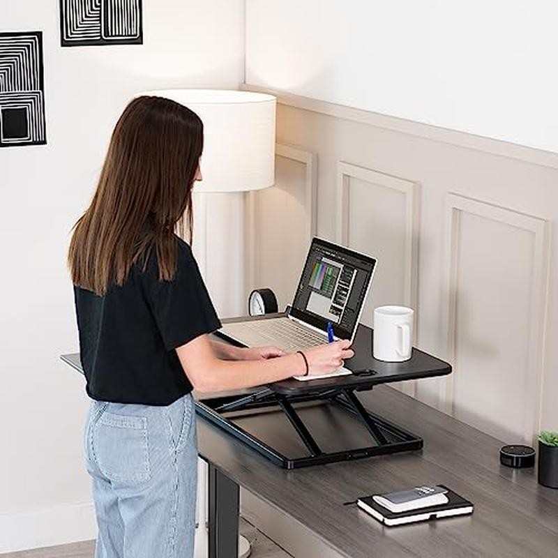 Top Height Adjustable Standing Desk Riser Compact Sit Stand Desktop Converter