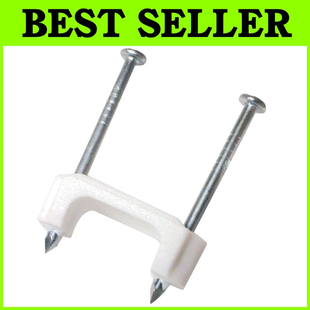 PS-750B Plastic Cable Staples, 1/2", White (2000 Pack)