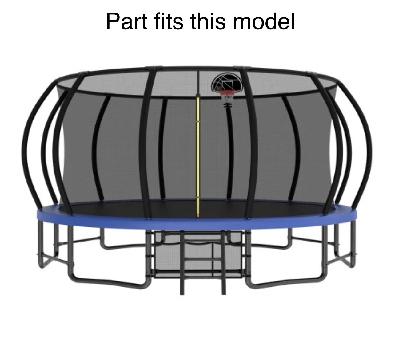 Top Rail OEM Part For 16FT Outdoor Pumpkin Trampoline with Curved Poles
