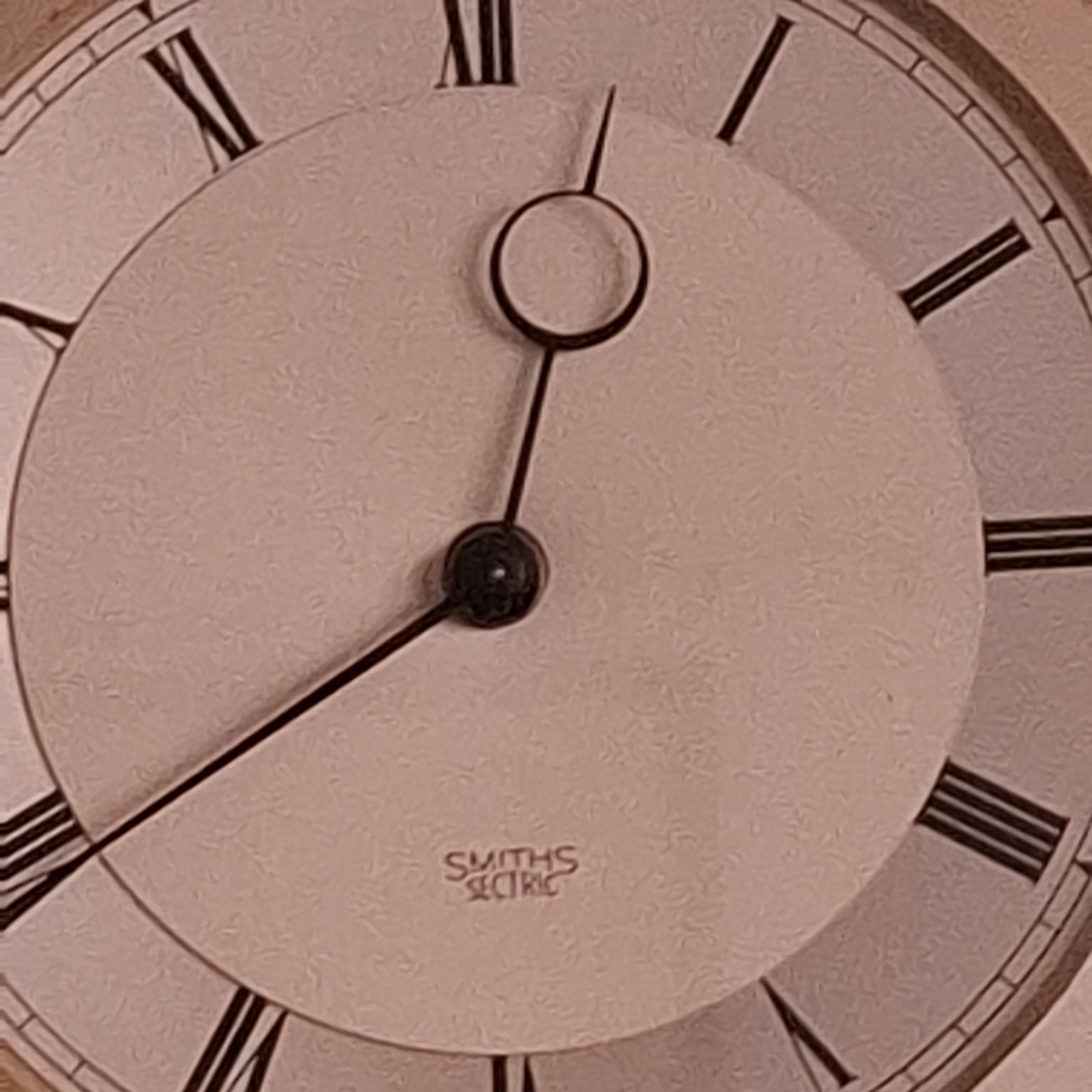 Vintagec Art Deco Peach Glass Smiths Sectric Electric Clock.