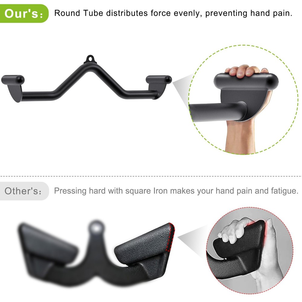 28" LAT Pull Down Bars Cable Machine Attachment, Rowing T-bar V-bar Set, Back...