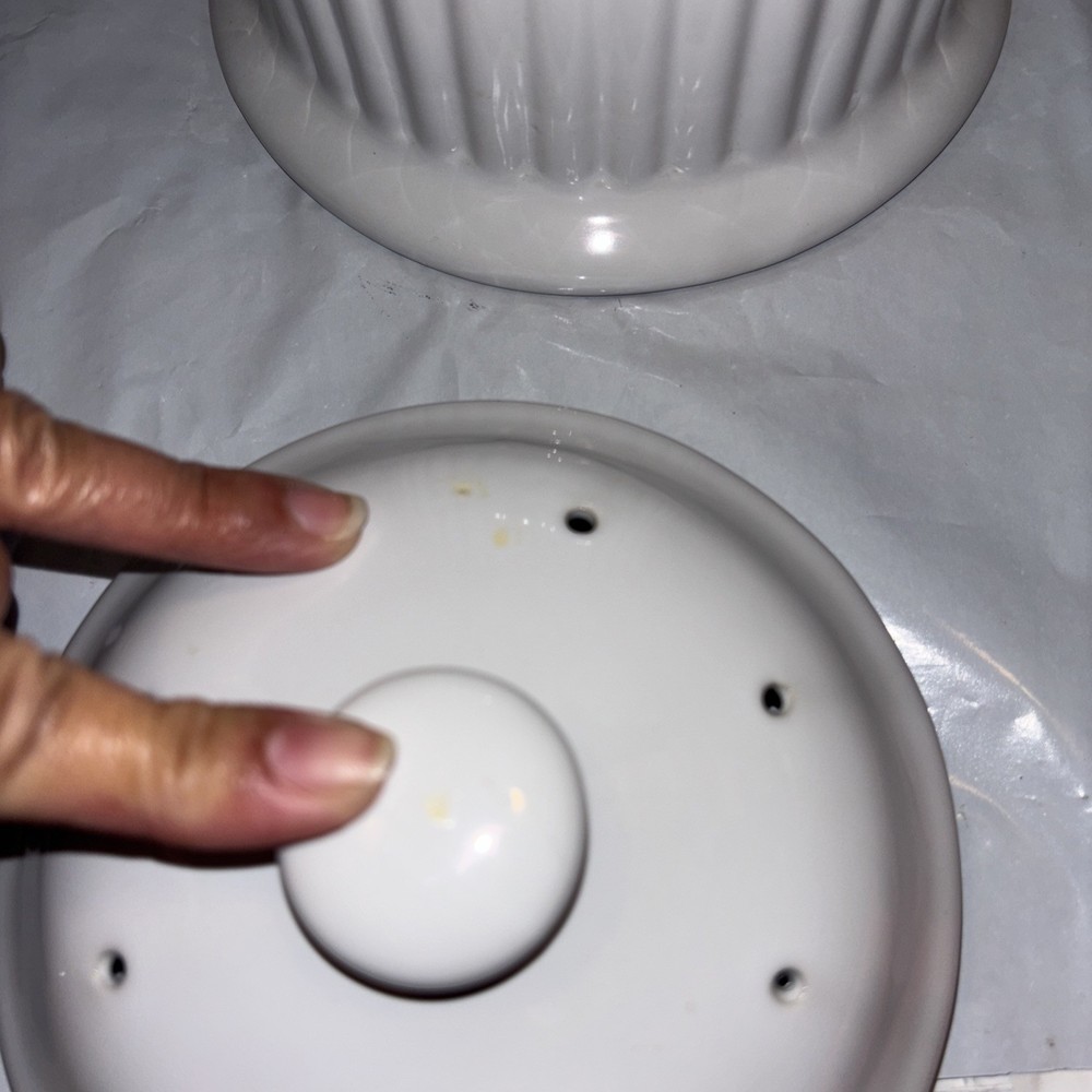 Norpro, White ,Ceramic Compost Keeper, One Size 10.5"x8"