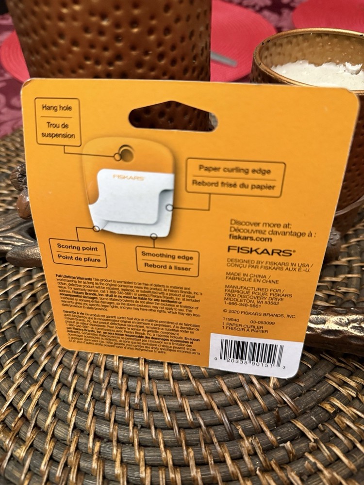 Fiskars Paper Curler-White/Orange -New