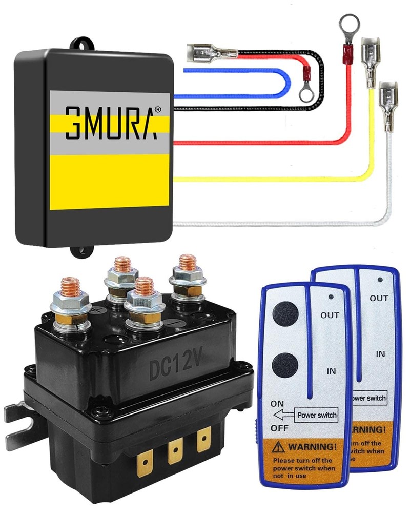 Wireless Winch Remote Control Kit, 12V 250A Winch Solenoid Relay Contactor & 2 R