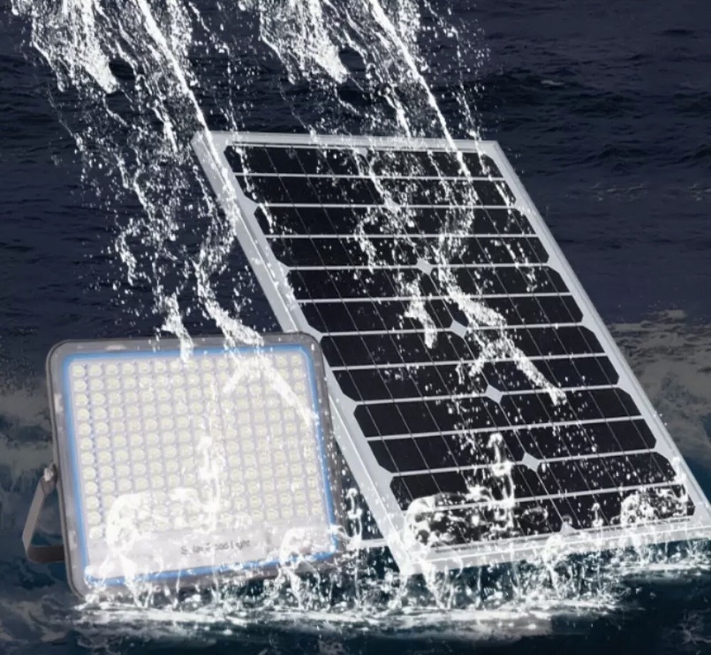 LED Spotlight 120W Outdoor Solar Panel IP67 Remote Control Timer