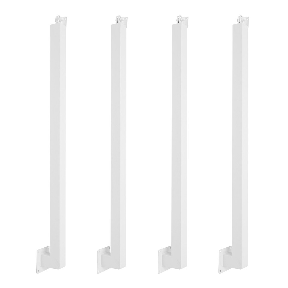 Square Stair Baluster Posts - Durable Metal Railing Decor for Stairs, White