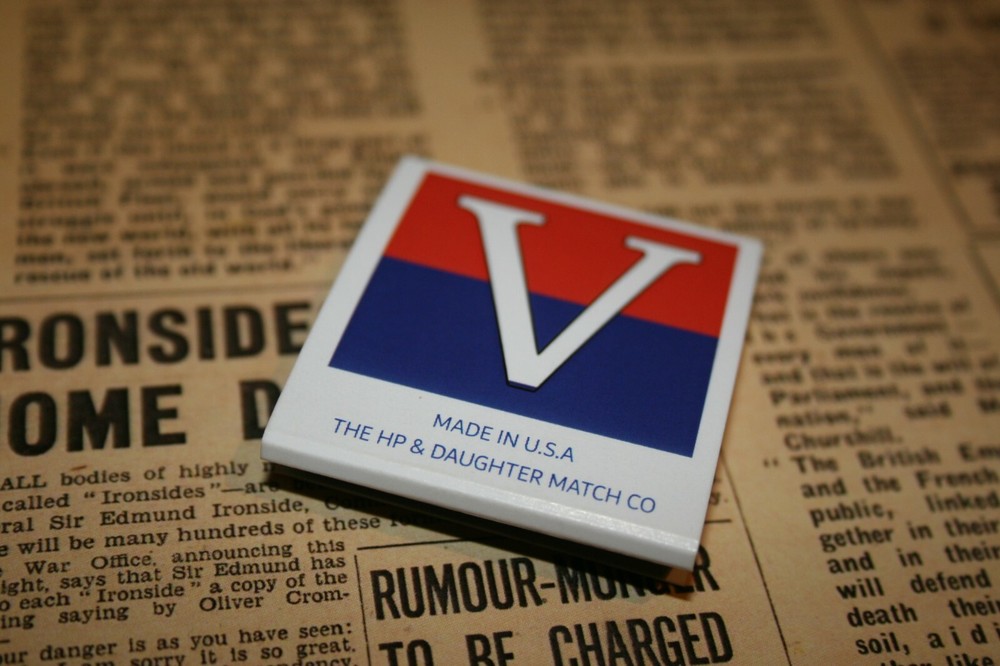 V for Victory Matchbook - Useable reenactor item with real matches