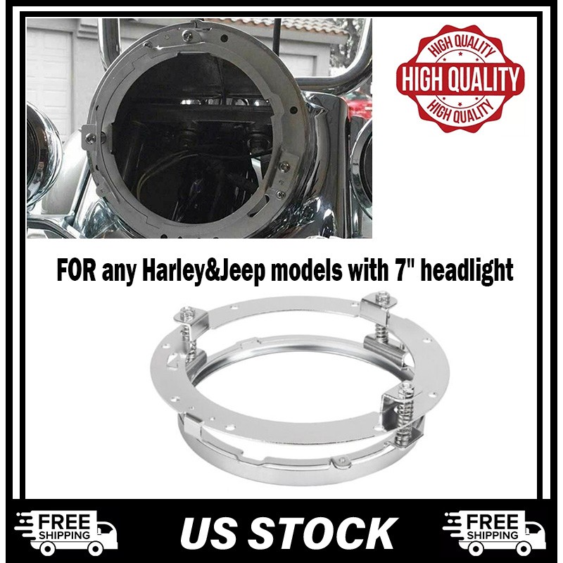 7" inch LED Headlight Mounting Ring Bracket Fit For Harley Davidson Motorcycle