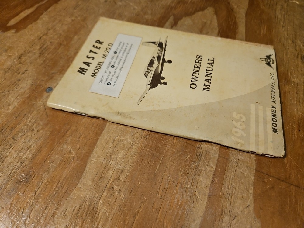 1965 Mooney Master Model M20D Owners Manual