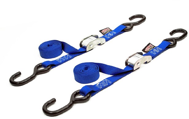 POWERTYE TIE-DOWN CAM S-HOOK 1"X5.5' BLUE PAIR