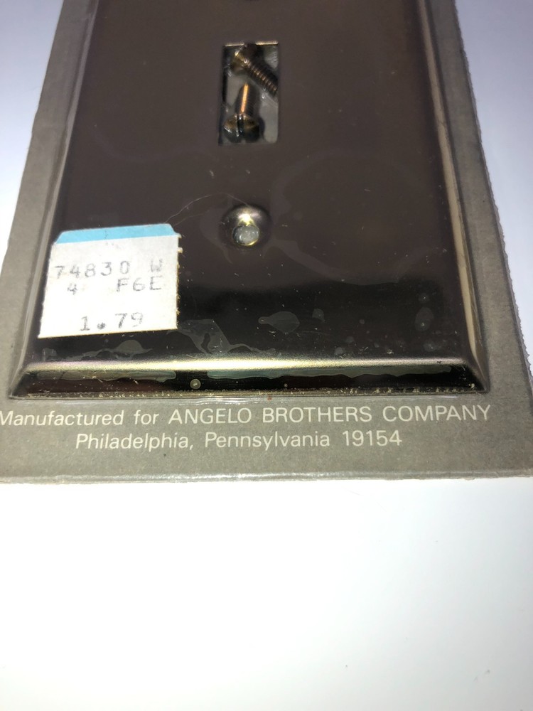 NOS Angelo Bros Brass 2 2 Plug Outlet & Light Switch Covers NIP