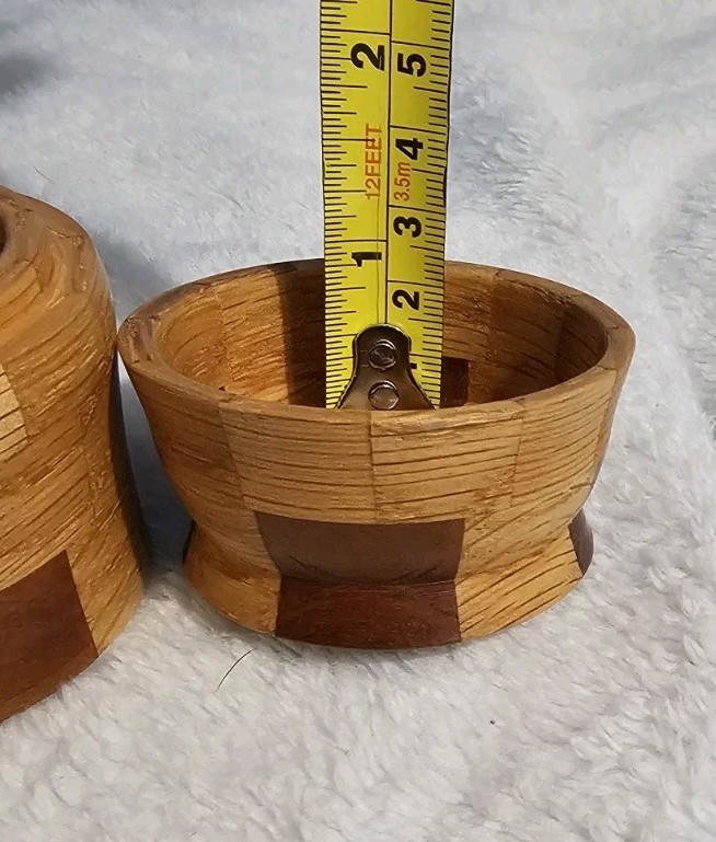 Vintage Hand-turned Segmented Wood Lidded Container