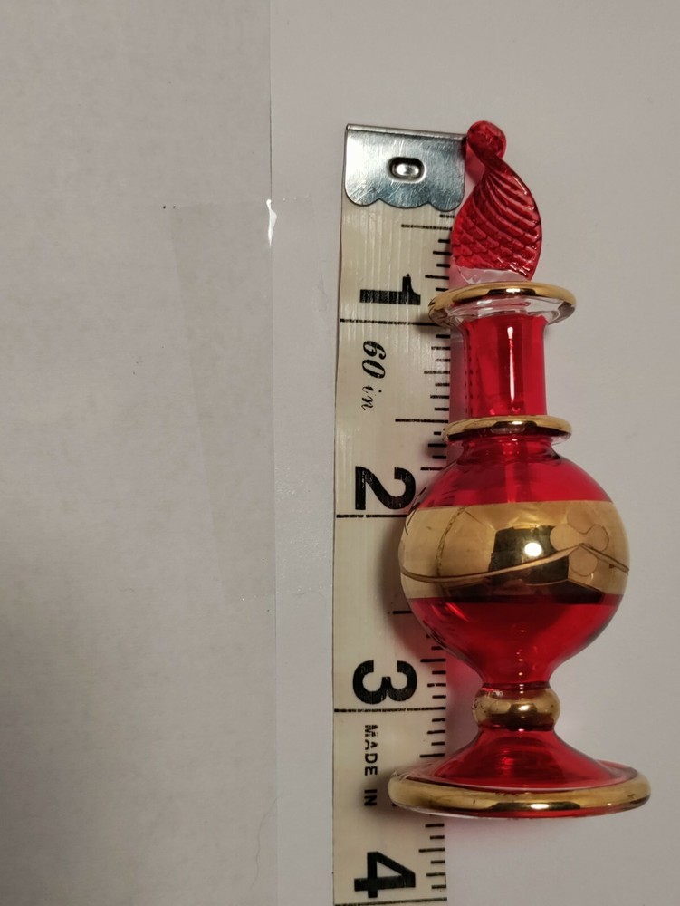 Small Red Egyptian Glass Perfume Bottle