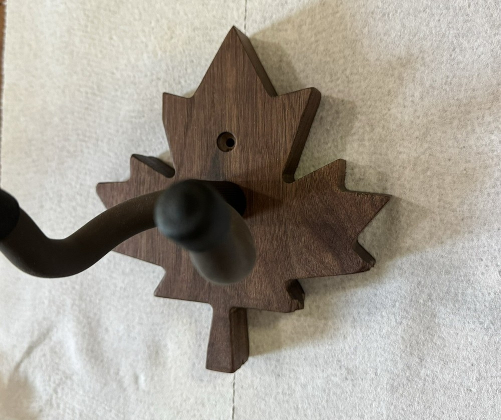 Canadian Maple Leaf Guitar Wall Hanger Holder Walnut
