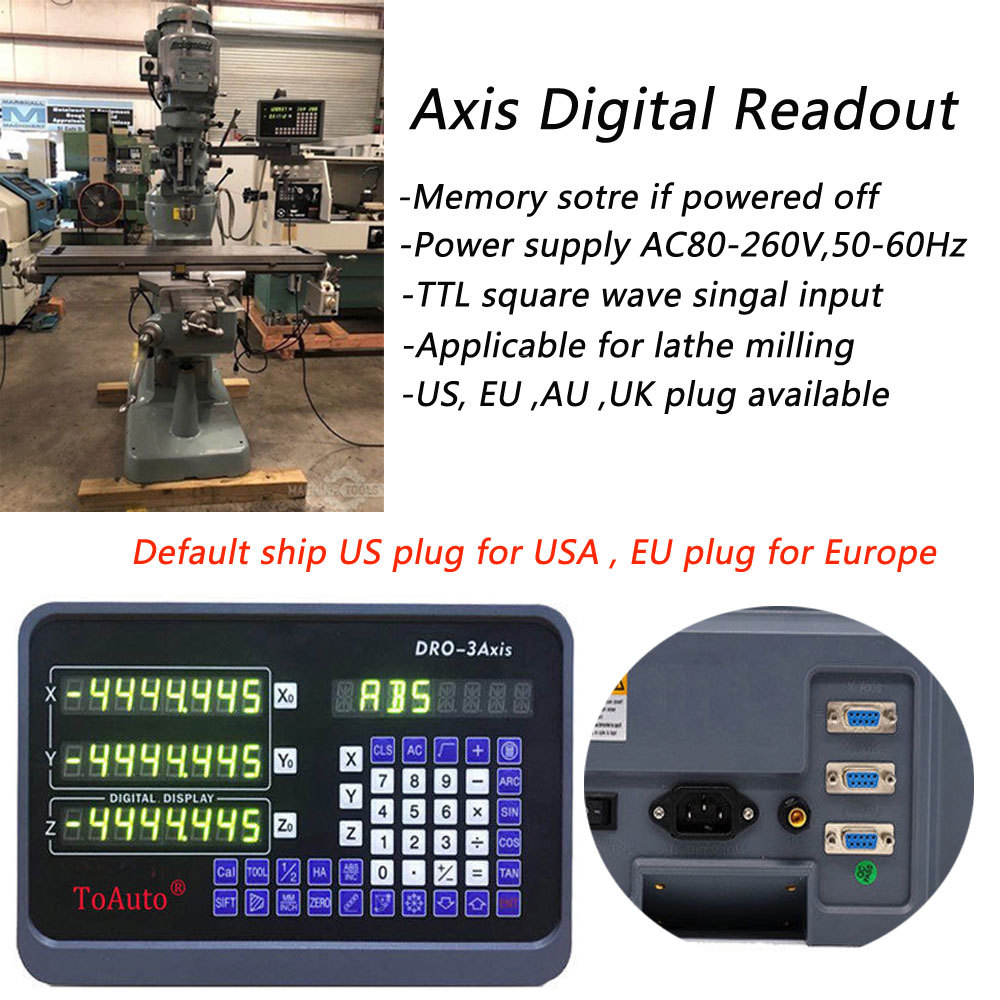 3Axis 2Axis Digital Readout DRO Display & Linear Scale TTL Glass Sensor Kit CNC
