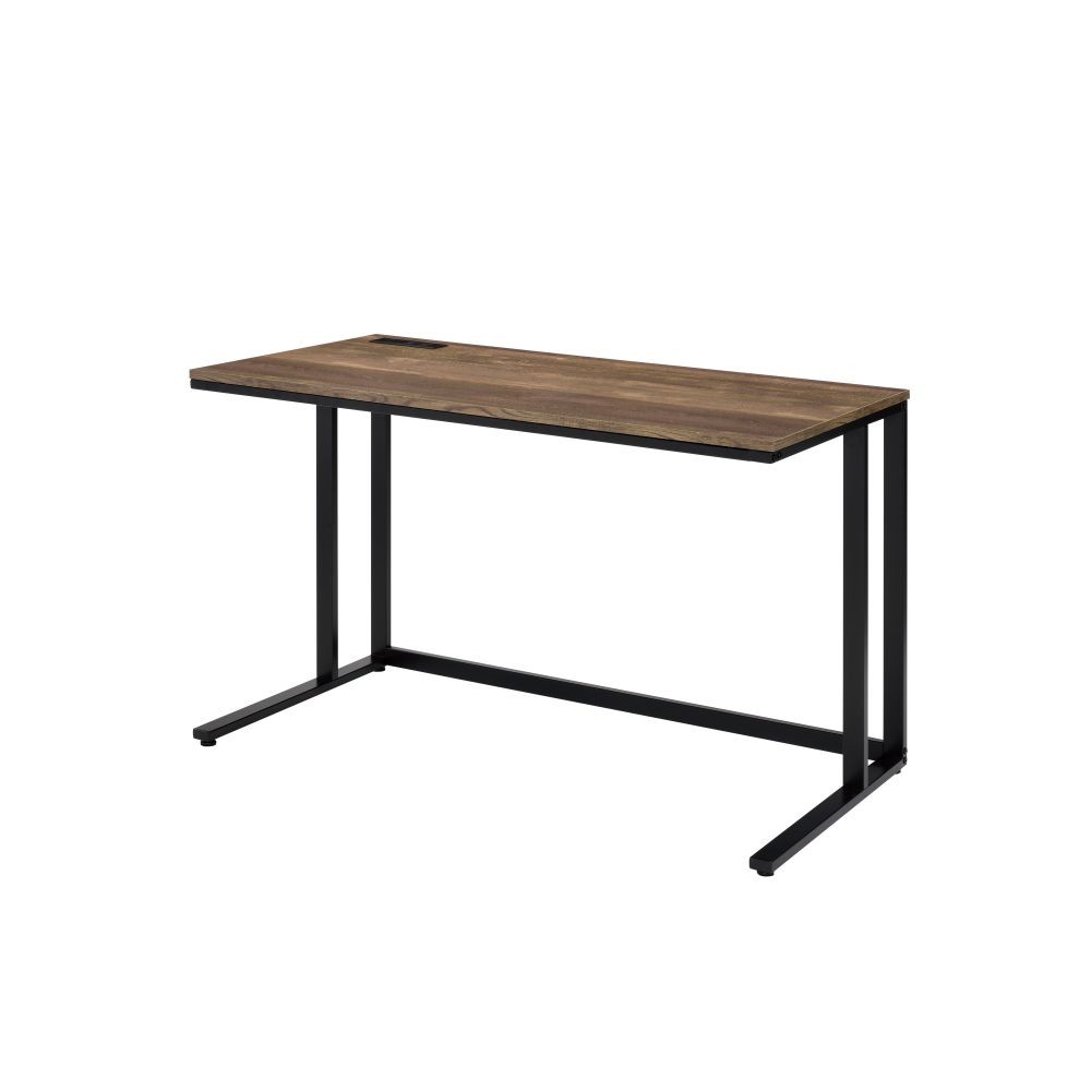 Sleek Rectangular Desk - Integrated USB Charging Port - Contemporary Office